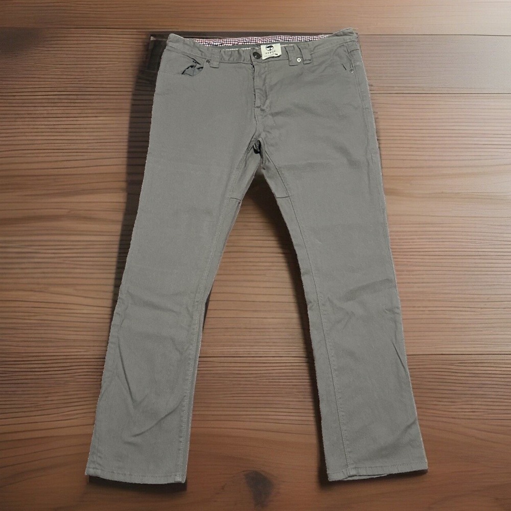 Arbor Collective Relaxed Straight Pants Men's 38x30 Gray Button Fly